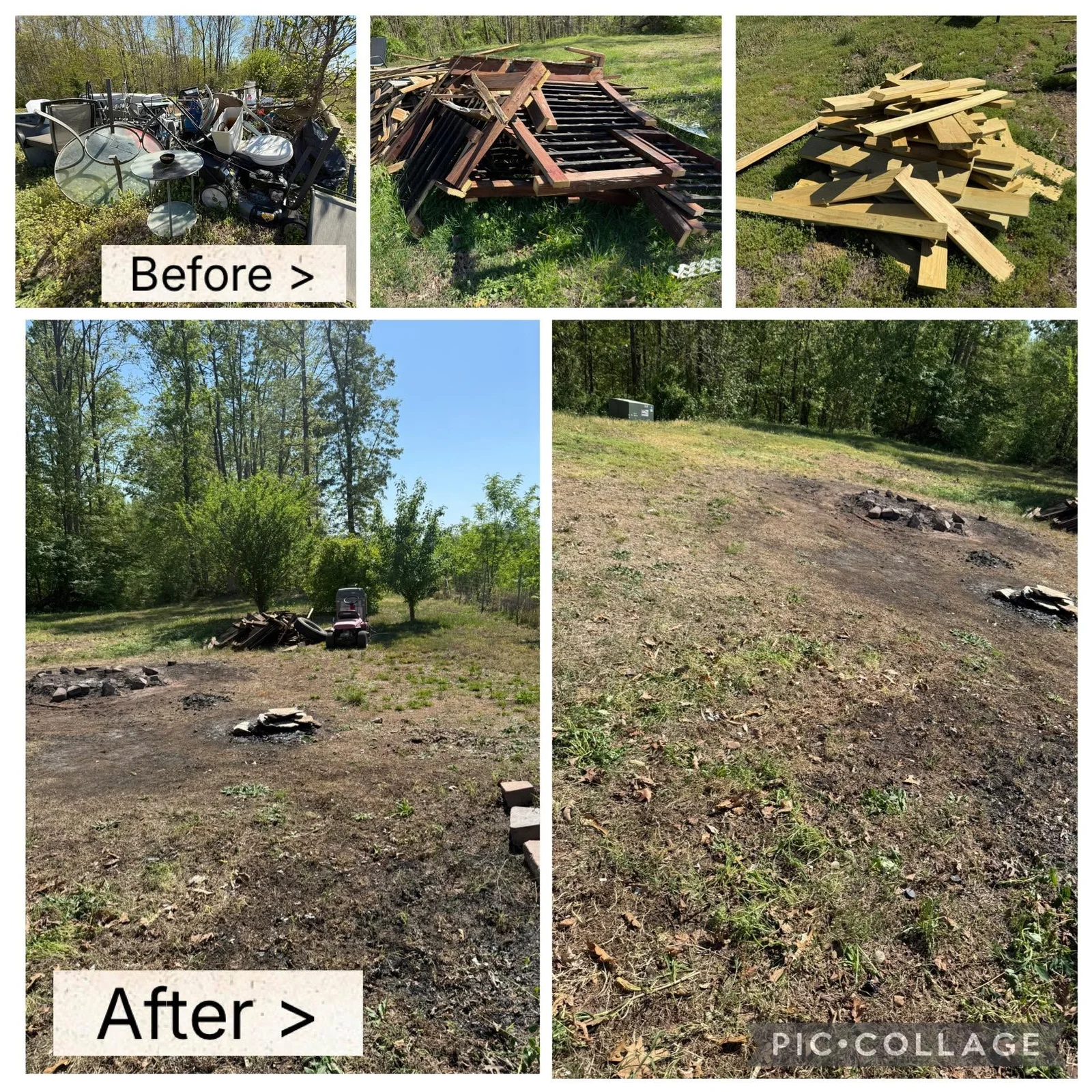 Anderson Removal LLC yard waste removal and garage cleanout service in progress